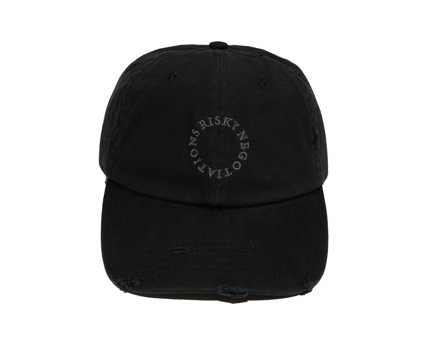 DISTRESSED CAP WASHED BLACK