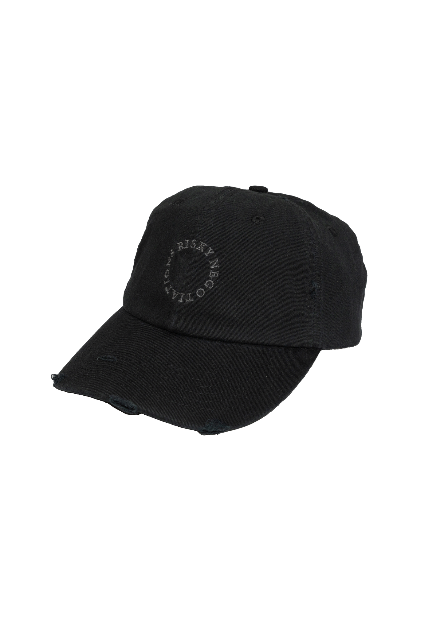 DISTRESSED CAP WASHED BLACK